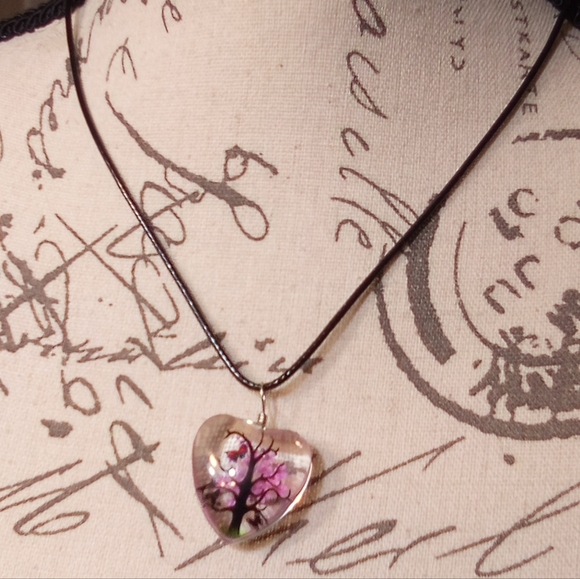 Necklace Jewelry Tree Decor Heart Pendant Women - Picture 2 of 4